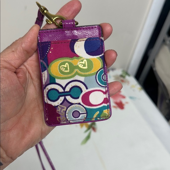 Coach Accessories - Coach Poppy Colorful Patterned ID Holder Lanyard